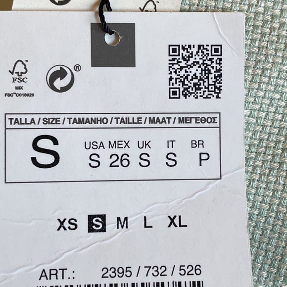 NWT. Zara Light Green Double Breasted Blazer. Size S. - Picture 9 of 13